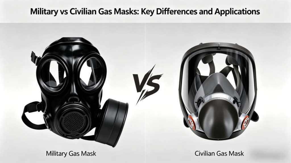 military vs civilian gas masks