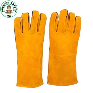Welding gloves, made of cowhide, extra long and thick, welding gloves, heat insulation protection for welding，